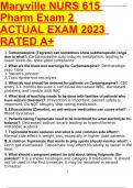 NURS 615 Pharm Exam 2 Maryville Q&As (Guaranteed Success) (Latest 2023 )GRADED A+