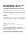 Xcel Testing Solutions- Life and Health Insurance- Weighted Exam 2023