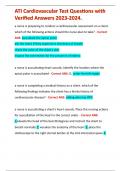 ATI Cardiovascular Test Questions with Verified Answers 2023-2024. 