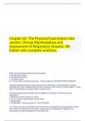 Chapter 02: The Physical Examination Des Jardins: Clinical Manifestations and Assessment of Respiratory Disease, 8th Edition with complete solutions.