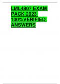 LML4807 EXAM PACK 2023 100%VERIFIED  ANSWERS