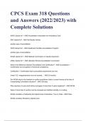 CPCS Exam 318 Questions and Answers (2022/2023) with Complete Solutions.(A+ GRADED 100% VERIFIED)