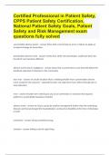 Certified Professional in Patient Safety, CPPS Patient Safety Certification, National Patient Safety Goals, Patient Safety and Risk Management exam questions and answers|GUARANTEED SUCCESS