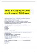 ABMDI Study Questions and Answers All Correct 