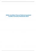 (NHA) Certified Clinical Medical Assistant (CCMA) Correctly Answered 2023