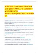 SCSC 302 TEST BANK 2023-2024 ALL QUESTIONS AND CORRECT ANSWERS AND RATIONALES|ALREADY GRADED A+|