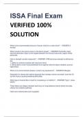 ISSA Final Exam  VERIFIED 100%  SOLUTION