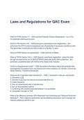 Laws and Regulations for QAC Exam with verified Answers  & Questions (A+ GRADED)