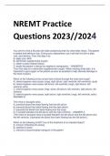 NREMT Practice  Questions 2023//2024