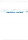 Detailed Answer Key RN 46 C9 Pharmacology Exam Questions and Answers