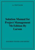 Solution Manual for Project Management 7th Edition By Larson