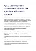 QAC Landscape and Maintenance practice test questions with correct answers( A+ GRADED)