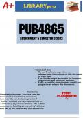 PUB4865 Assignment 5 (DETAILED ANSWERS) Semester 2 2023