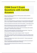 CISM Excel 5 Exam Questions with Correct Answers 