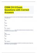 Bundle For CISM Exam Questions and Answers All Correct