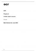 ocr AS Level Physics A H156/02 June2023 Question Paper and Mark Scheme.