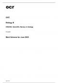 ocr A Level Biology B H422/02 June2023 Question Paper and Mark Scheme.