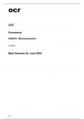 ocr A Level Economics H460-01 June2023 Mark Scheme.