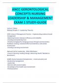 ANCC GERONTOLOGICAL CONCEPTS NURSING LEADERSHIP & MANAGEMENT EXAM 1 STUDY-GUIDE