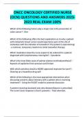 ONCC ONCOLOGY CERTIFIED NURSE (OCN) QUESTIONS AND ANSWERS 2023-2023 REAL EXAM 100%