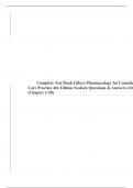 Complete Test Bank Lilleys Pharmacology for Canadian Health Care Practice 4th Edition Sealock Questions & Answers with rationales (Chapter 1-58)