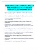 CBSPD STERILE PROCESSING TECHNICIAN CERTIFICATION EXAM STUDY GUIDE CHAPTERS 1-23 (FINAL EXAM 2023)