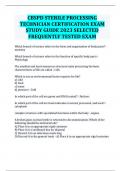 CBSPD STERILE PROCESSING TECHNICIAN CERTIFICATION EXAM STUDY GUIDE 2023 SELECTED FREQUENTLY TESTED EXAM