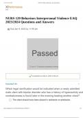 NURS 129 Behaviors Interpersonal Violence EAQ 2023/2024 Questions and Answers.