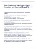 NHA Phlebotomy Certification EXAM Questions and Answers (Graded A)