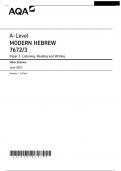 AQA A-Level MODERN HEBREW 7672/3 Paper 3 Listening, Reading and Writing Mark Scheme June 2023 Version: 1.0 Final