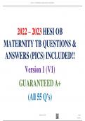 2022 – 2023 HESI OB MATERNITY TB QUESTIONS & ANSWERS (PICS) INCLUDED!! Version 1 (V1) GUARANTEED A+