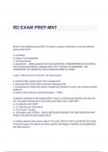 RD Exam PREP-MNT Questions and Correct Answers