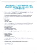 WGU C842 – CYBER DEFENSE AND COUNTER MEASURES 200 QUESTIONS AND ANSWERS