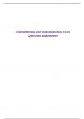 Chemotherapy and Immunotherapy Exam Questions and Answers