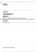 AQA GCSE GEOGRAPHY Paper 1 JUNE 2023 MARK SCHEME: Living with the Physical Environment