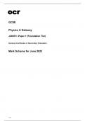 ocr GCSE Physics A Gateway J249-01 June2023 Mark Scheme.