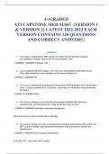 A+GRADED  ATI CAPSTONE MED SURG (VERSION 1 & VERSION 2) LATEST 2022-2023 EACH VERSION CONTAINS 120 QUESTIONS AND CORRECT ANSWERS 