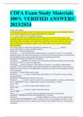 CDFA Exam Study Materials 100% VERIFIED ANSWERS  2023/2024  