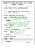 2023 PATHOPHYSIOLOGY FINAL EXAM LATEST UPDATE GRADED A