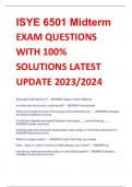 ISYE 6501 Midterm  EXAM QUESTIONS  WITH 100%  SOLUTIONS LATEST  UPDATE 2023/2024