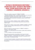 ISYE6414 REGRESSION MIDTERM 1  EXAM 2022-2024 / ISYE6414 MIDTERM 1  REAL EXAM QUESTIONS AND 100%  CORRECT ANSWERS/ GRADED A 