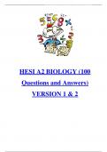 Hesi A2 Biology Latest Update 2023/24