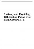 Anatomy and Physiology 10th Edition Patton Test Bank COMPLETE