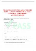 NR 341/ NR341 COMPLEX ADULT HEALTH EXAM 1 LATEST 2023-2024 REAL EXAM QUESTIONS AND CORRECT ANSWERS|AGRADE