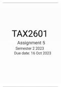 TAX2601 ASSIGNMENT 5 SEMESTER 2 DUE DATE 16 OCTOBER 2023