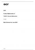 ocr A Level Further Mathematics A Y544/01 Mark Scheme June2023.