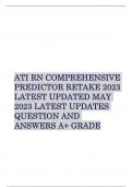 RN VATI COMPREHENSIVE PREDICTOR 2023 REAL EXAM 180 /ATI RN COMPREHENSIVE PREDICTOR NGN 2023 RETAKE UPDATED ON NOVEMBER 2023 /ATI RN COMPREHENSIVE PREDICTOR RETAKE 2023 LATEST UPDATED MAY 2023 /ATI RN COMPREHENSIVE PREDICTOR 2023 FORM A, B &C UPDATED VERSI