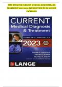 Test Bank For Current Medical Diagnosis And Treatment 2023 62nd Edition By By Maxine Papadakis, Stephen Mcphee, Michael Rabow & Kenneth Mcquaid