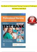 TEST BANK for Beth Black, Professional Nursing: Concepts & Challenges 10th Edition All Verified Chapters 1 - 16, Complete Newest Version