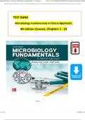 Test Bank For Microbiology Fundamentals A Clinical Approach, 4th Edition by (Cowan/ Smith/ Lusk), ISBN: 9781260702439, All 22 Chapters Covered, Verified Latest Edition